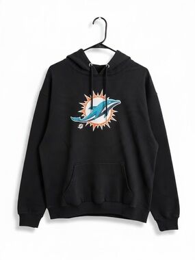 New Miami Dolphins Hoodie Fanatics Mens XL black sweatshirt Football NFL